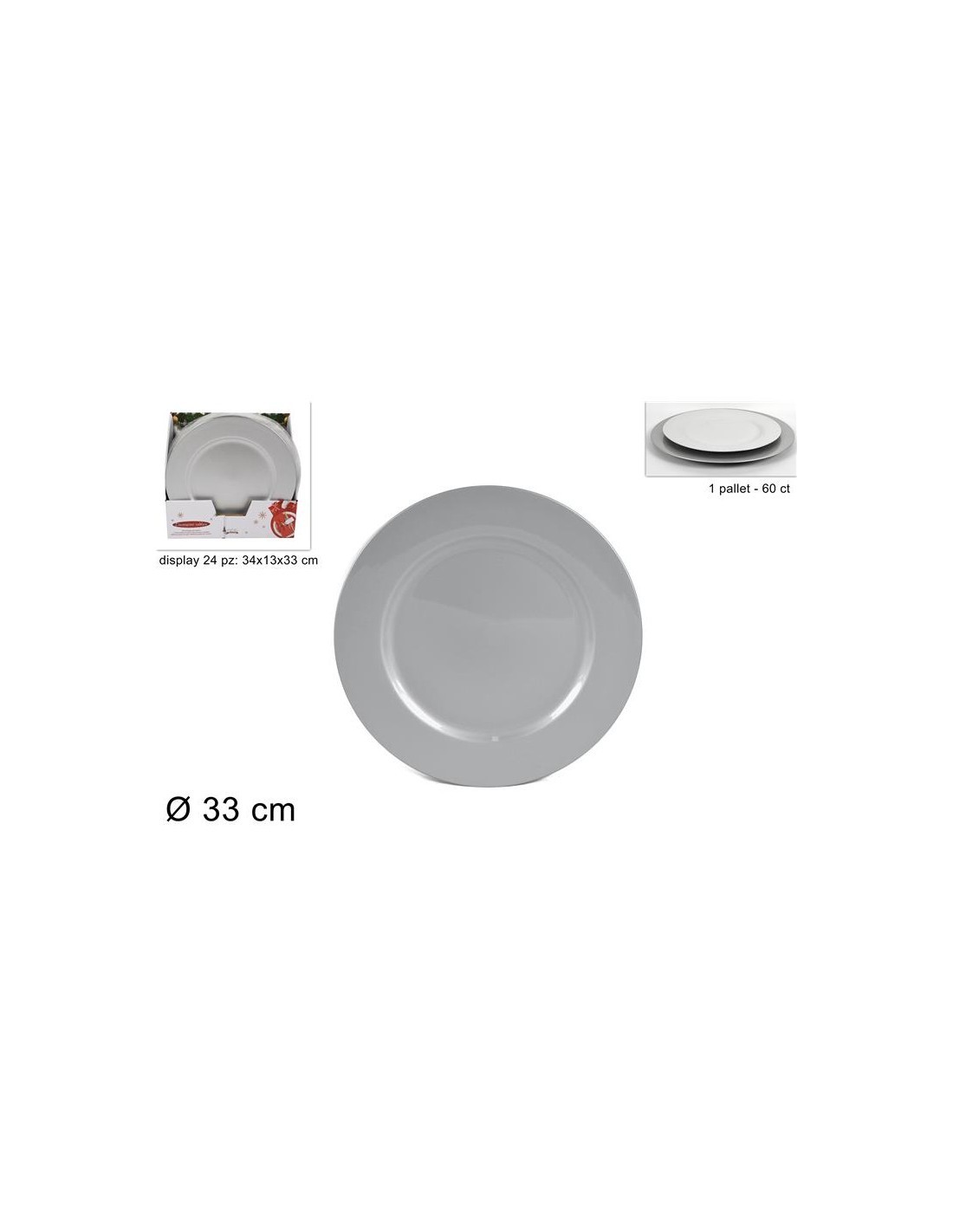 SOTTOPIATTO, SILVER, 33 CM, TAVOLA, CASA, DECORAZIONE, FESTE, ACCESSORIO