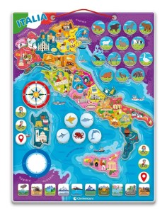CLEMENTONI SAPIENTINO  ITALIA PUZZLE MAGNETICO, GIOCO EDUCATIVO, PER BAMBINI