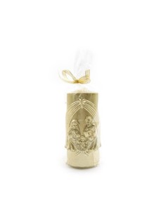 CANDELA, PILLAR, PRESEPE, ORO, 7X15CM, DECORAZIONE, NATALIZIA, CASA, FESTE
