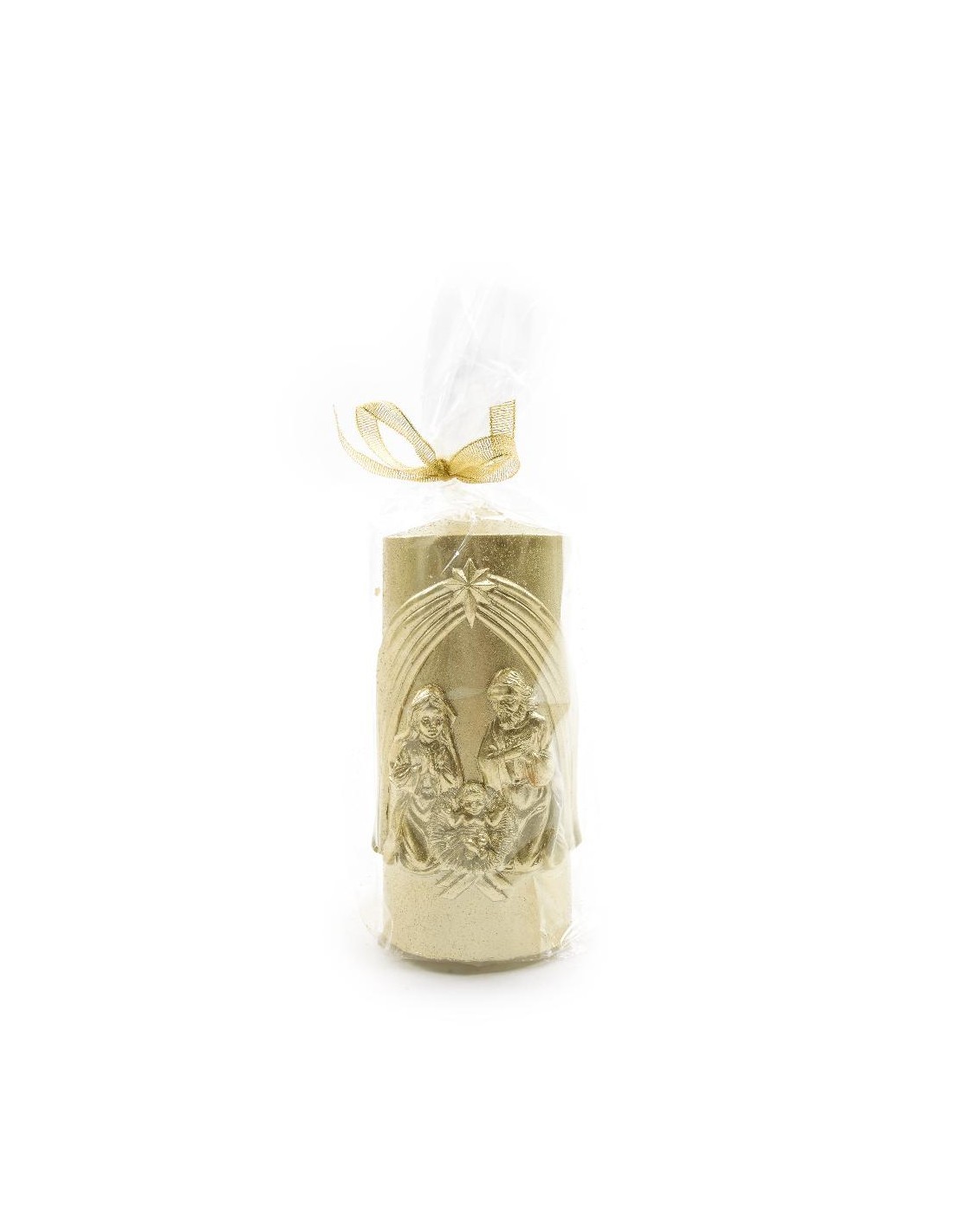 CANDELA, PILLAR, PRESEPE, ORO, 7X15CM, DECORAZIONE, NATALIZIA, CASA, FESTE