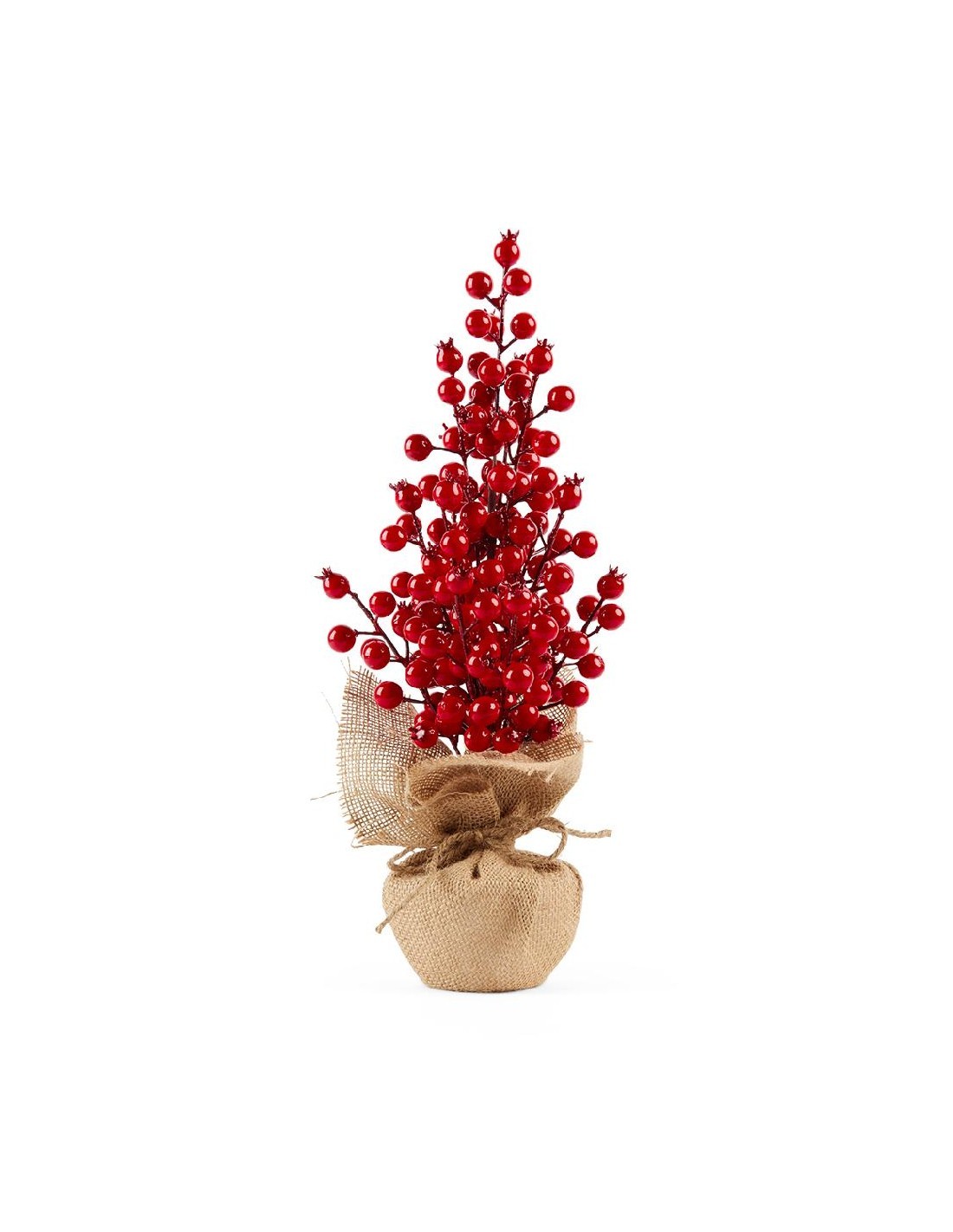 ALBERO, BACCHE, ROSSE, H42CM, POLISTIROLO, PLASTICA, DECORAZIONE, NATALIZIA, CASA