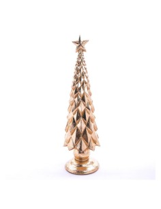 ALBERO, RESINA, 12X41CM, ORO, DECORAZIONE, NATALIZIA, CASA, FESTA, TAVOLO