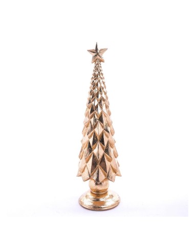ALBERO, RESINA, 12X41CM, ORO, DECORAZIONE, NATALIZIA, CASA, FESTA, TAVOLO