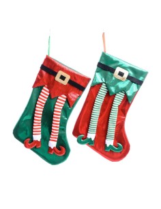 CALZA, FOLLETTO, TESSUTO, 24X38CM, ASSORTITO, DECORAZIONE, NATALIZIA, CASA, FESTA
