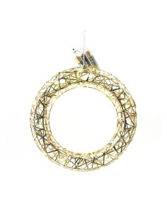 CORONA, ORO, METALLO, DIAM.30CM, 30, LUCI, BATTERIA, DECORAZIONE, NATALIZIA, CASA