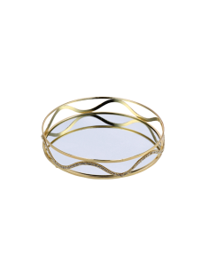 VASSOIO 104384 FERRO/VETRO 25X6CM