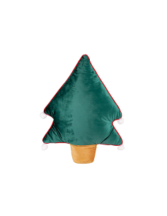 Decorazione cuscino di Natale a forma di albero verde H60cm in poliestere - La magia di Natale a casa tua
