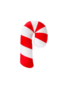 Decorazione cuscino di Natale a forma di bastoncino H45cm rosso/bianco in poliestere - La magia di Natale a casa tua