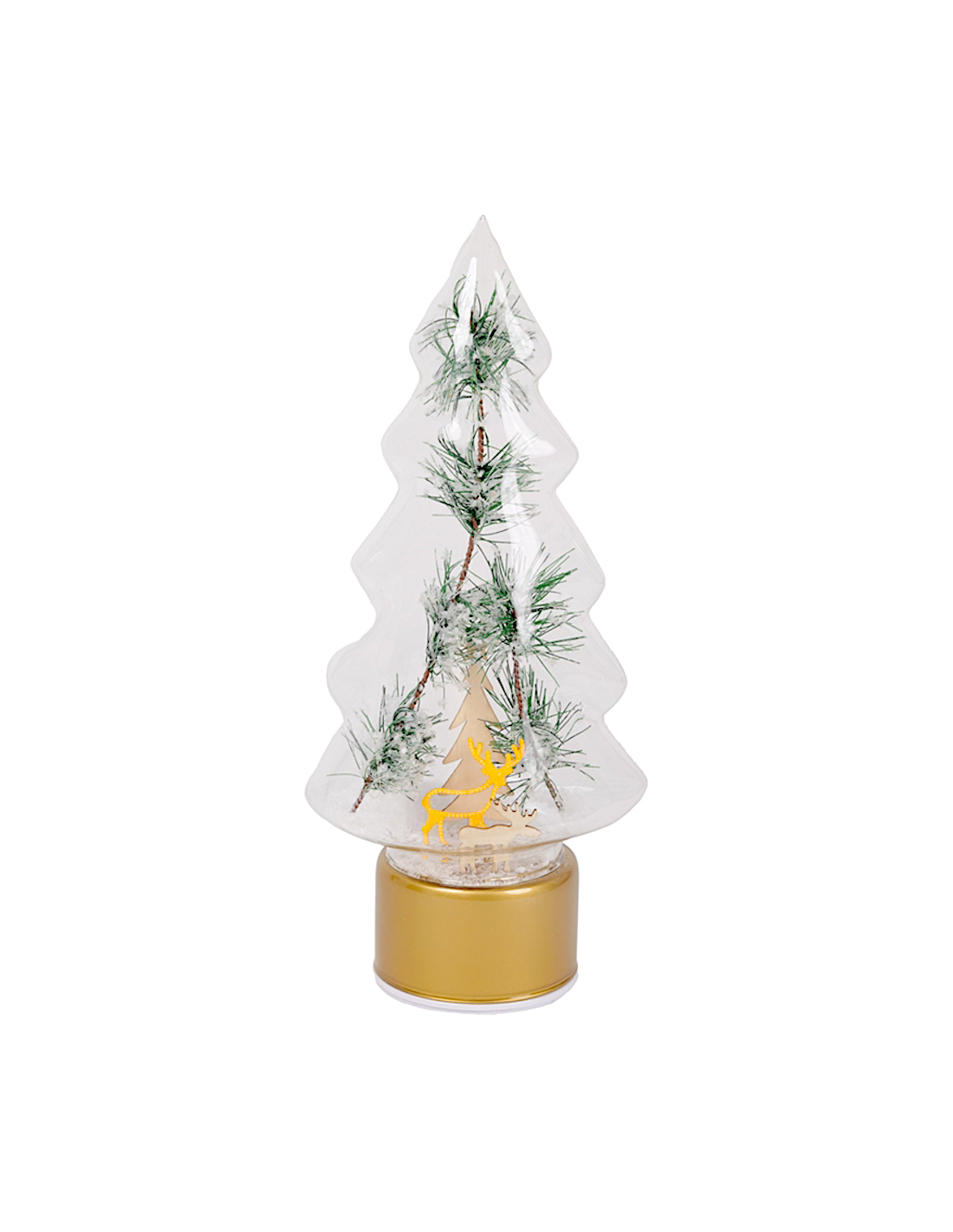 Decorazione albero di Natale H34cm in vetro con renna e luce - La magia di Natale a casa tua