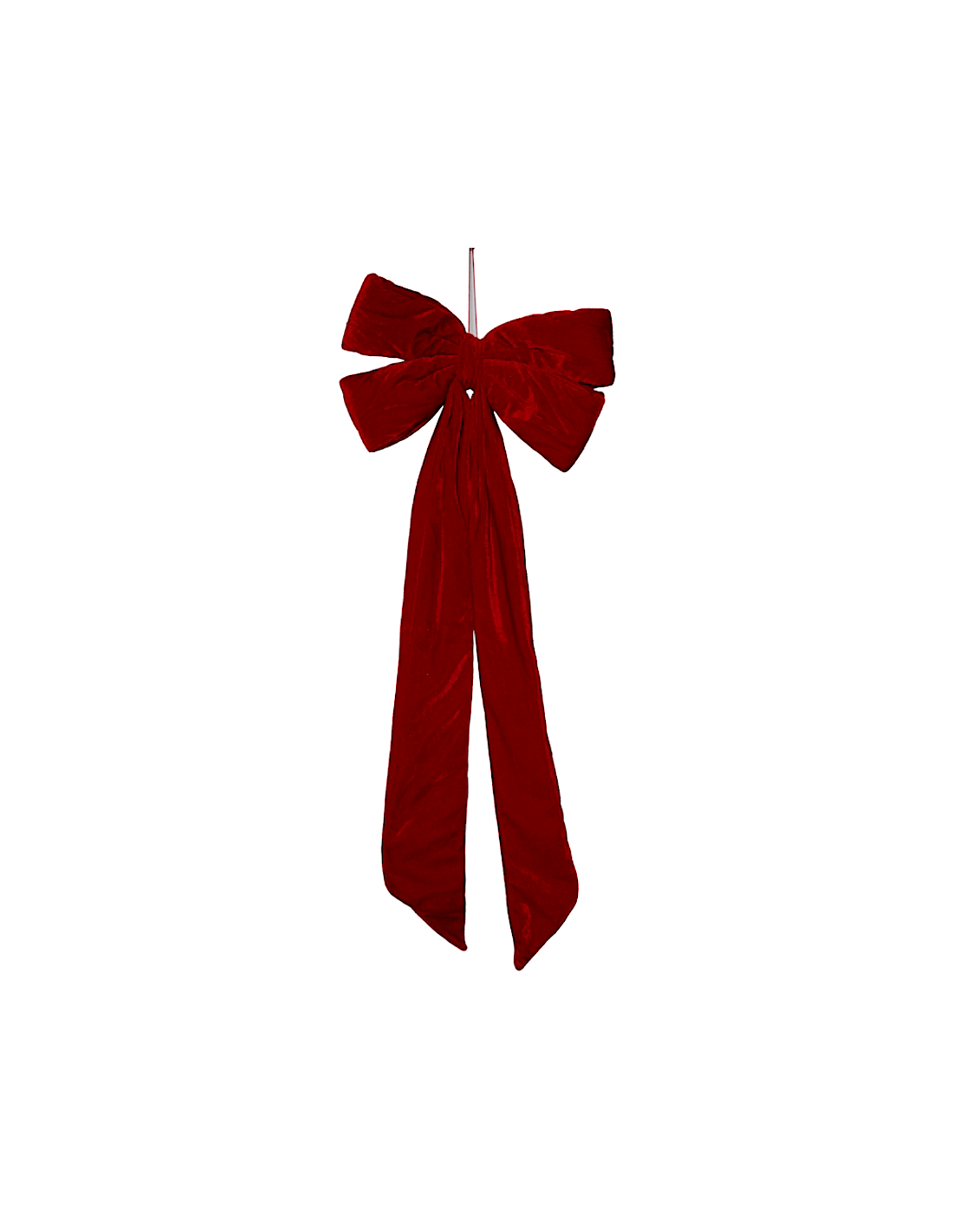 Decorazione fiocco di Natale 25x57cm rosso in velluto - La magia di Natale a casa tua