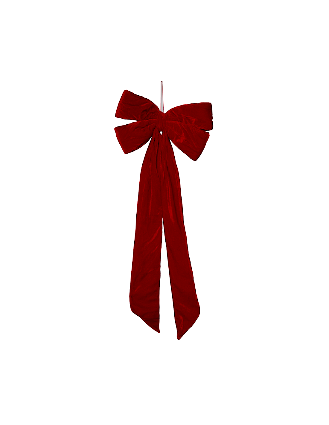 Decorazione fiocco di Natale 40x95cm rosso in velluto - La magia di Natale a casa tua