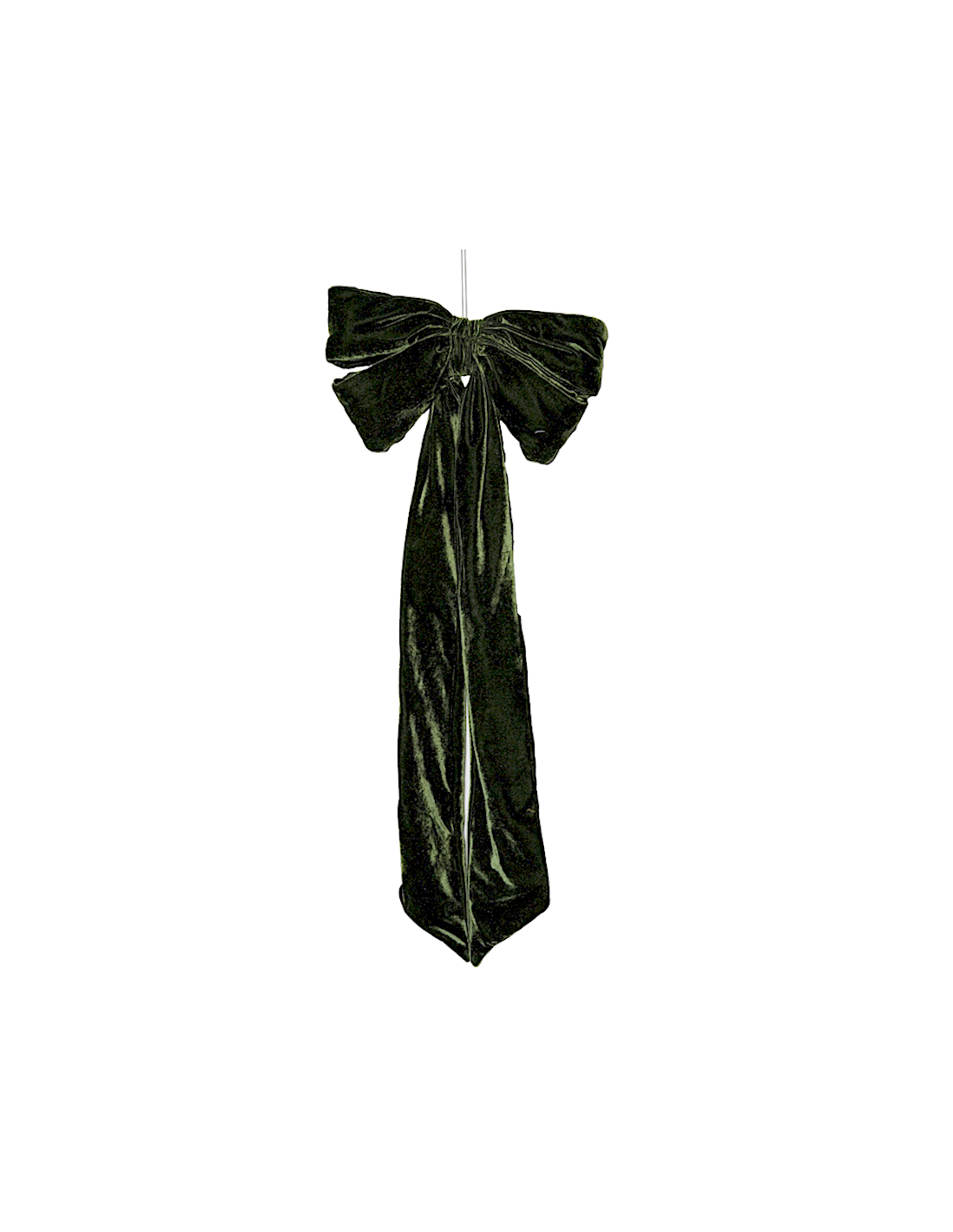 Decorazione fiocco di Natale 40x95cm verde in velluto - La magia di Natale a casa tua