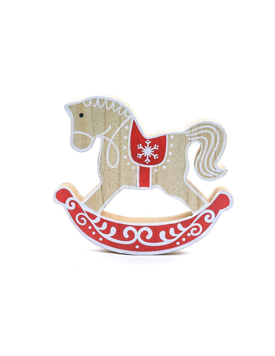 cavallo a dondolo in legno decorativo 18x16,5 cm