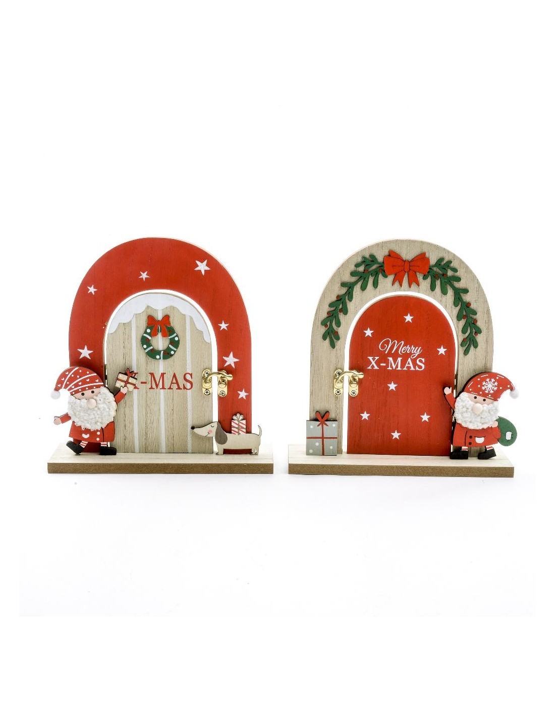 decorazione porta in legno 19x19 cm assortita