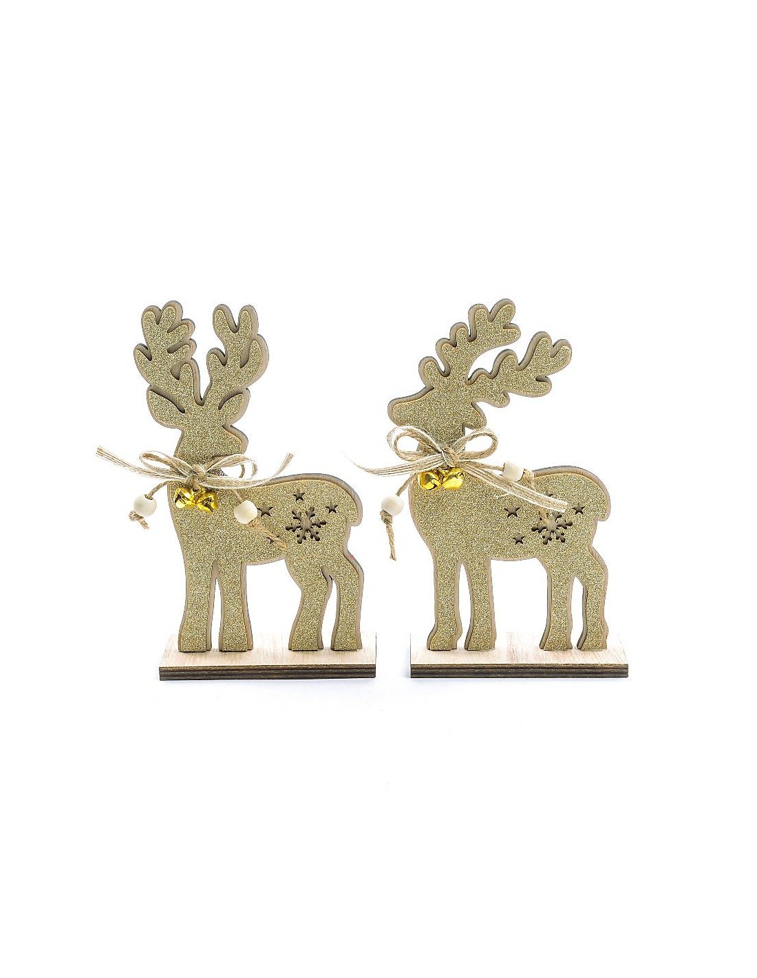 decorazione renna in legno 10x17 cm assortita