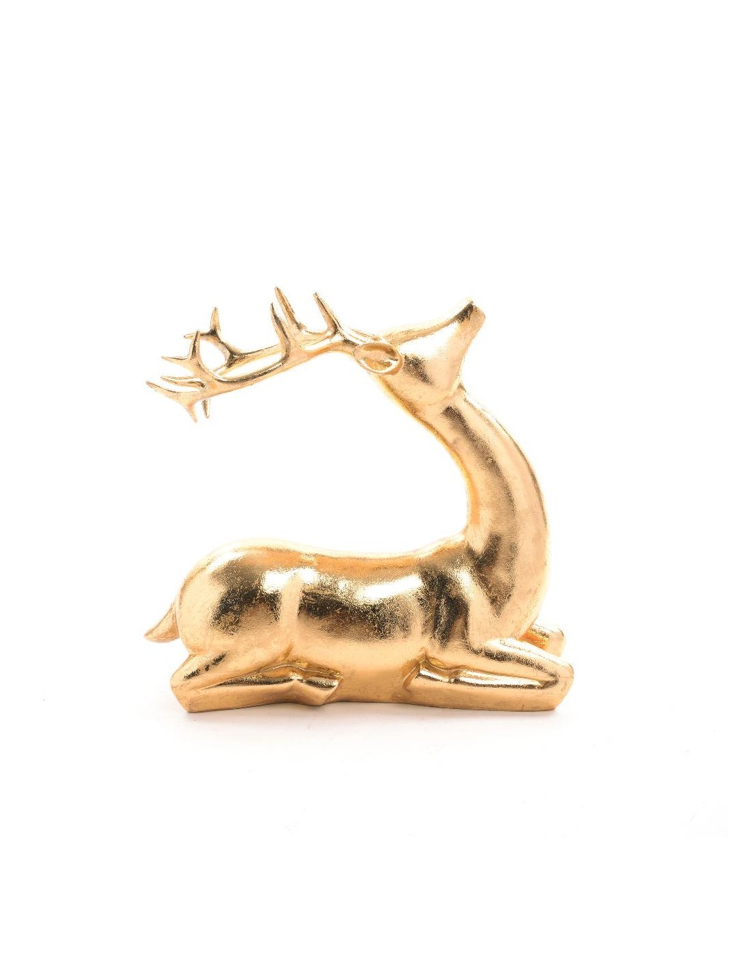 renna in resina oro 27x11x25 cm