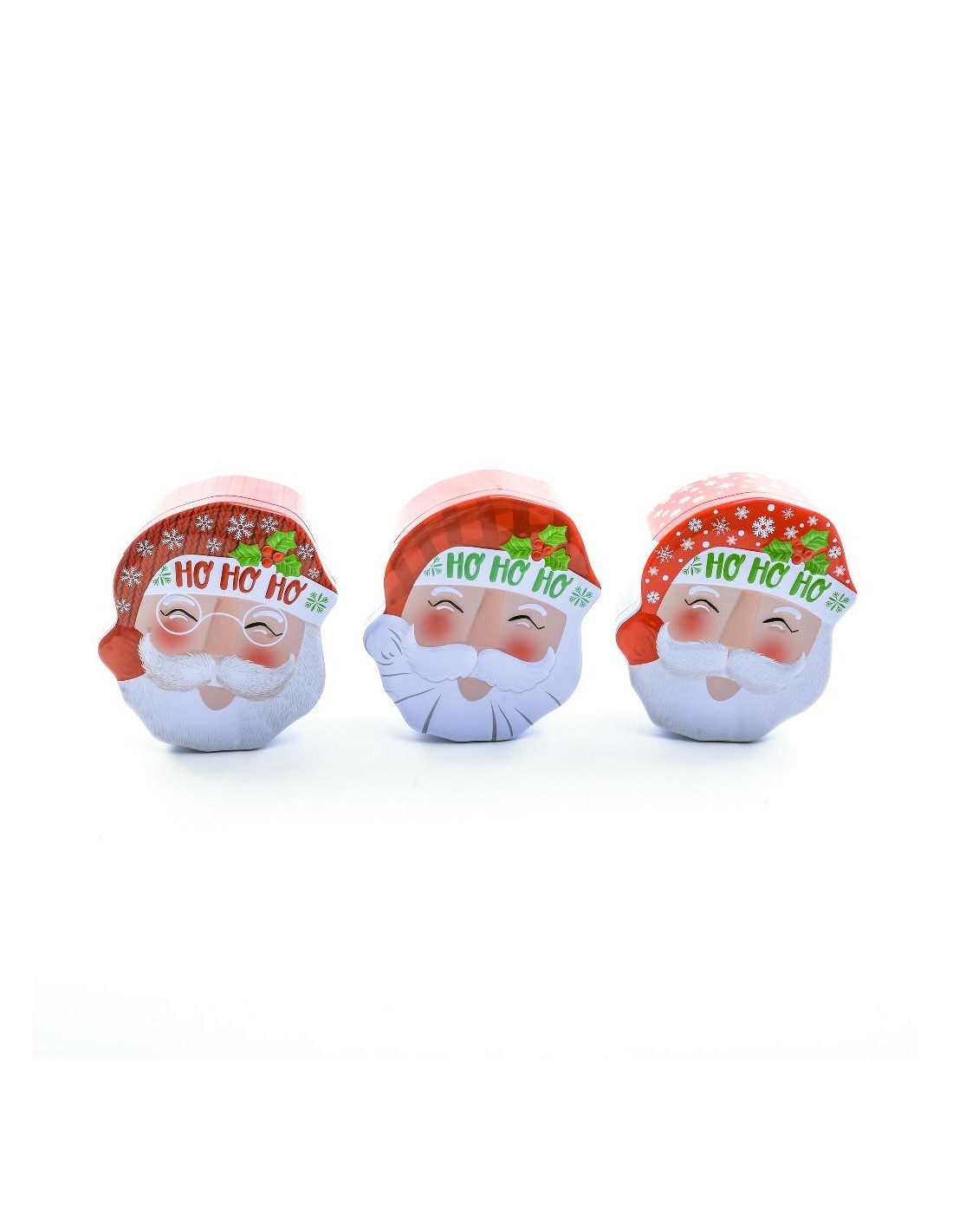 scatola babbo natale in latta 18x15x6,5 cm assortita