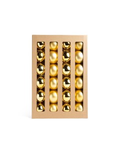 confezione 24 sfere dorate in plastica 6 cm