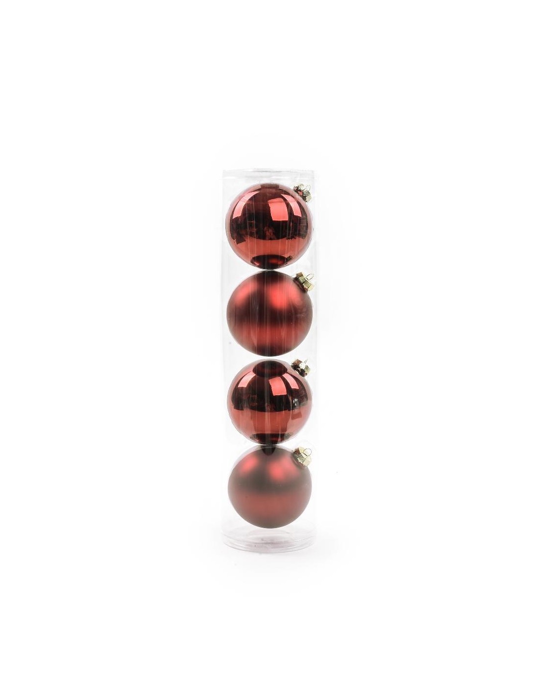 confezione 4 sfere bordeaux in vetro 10 cm