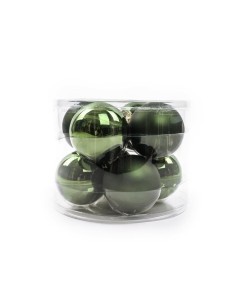confezione 8 sfere verdi in vetro 8 cm