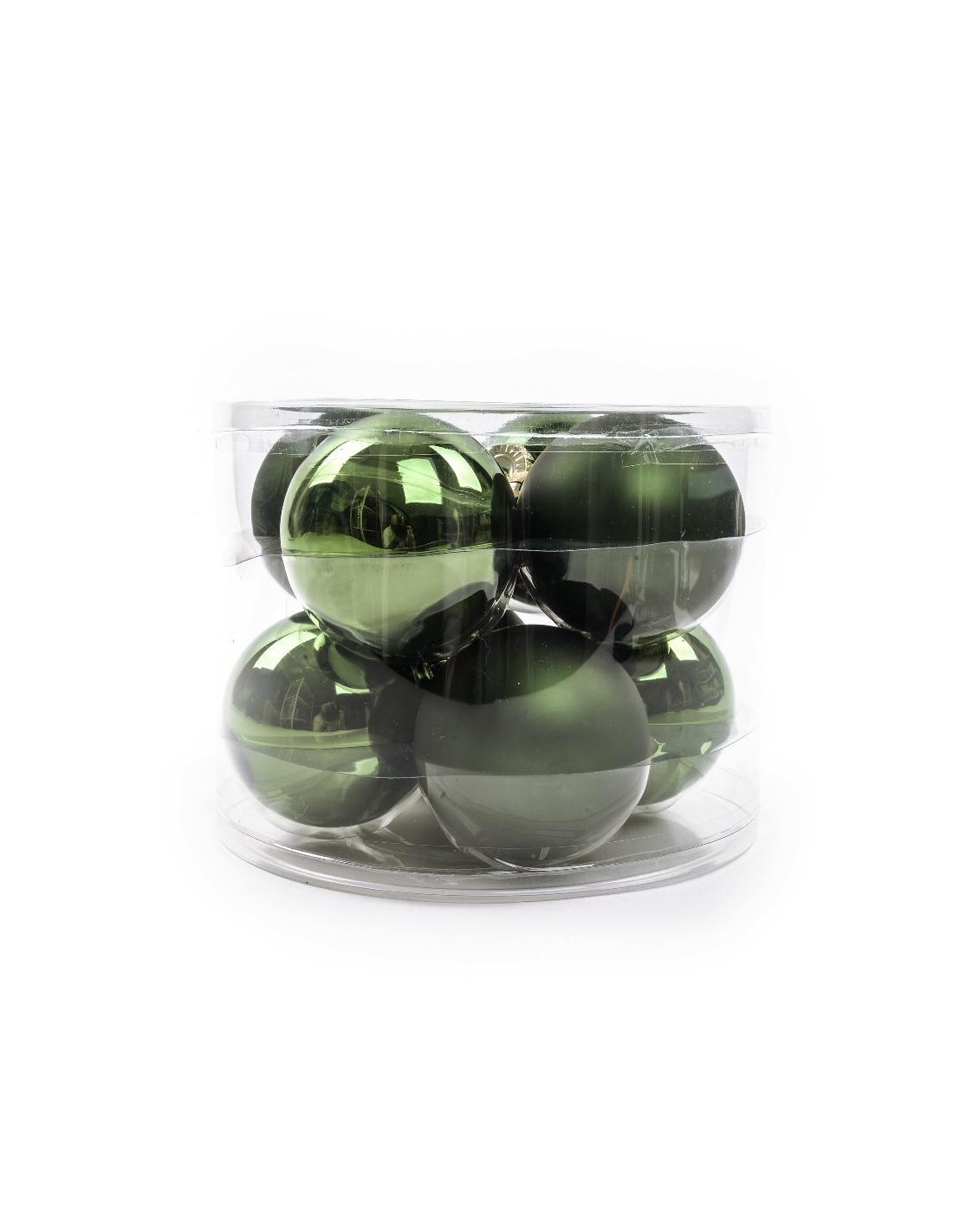 confezione 8 sfere verdi in vetro 8 cm