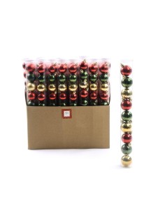 confezione 9 sfere multicolor in plastica 4 cm