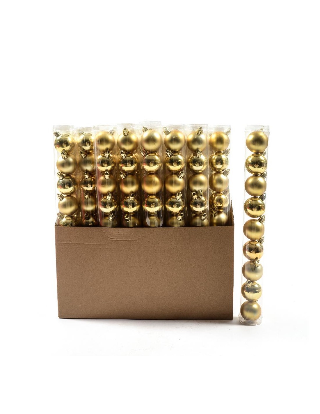 confezione 9 sfere oro in plastica 4 cm