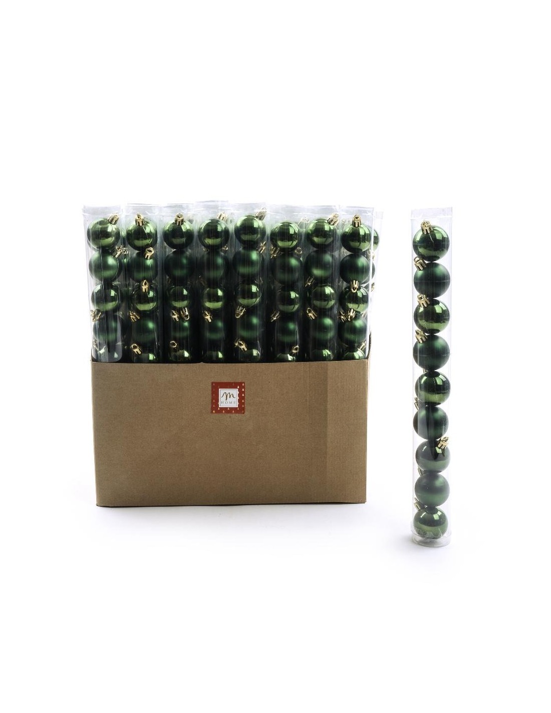 confezione 9 sfere verdi in plastica 4 cm