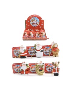 pendente natalizio in terracotta 7 cm assortito con borsetta