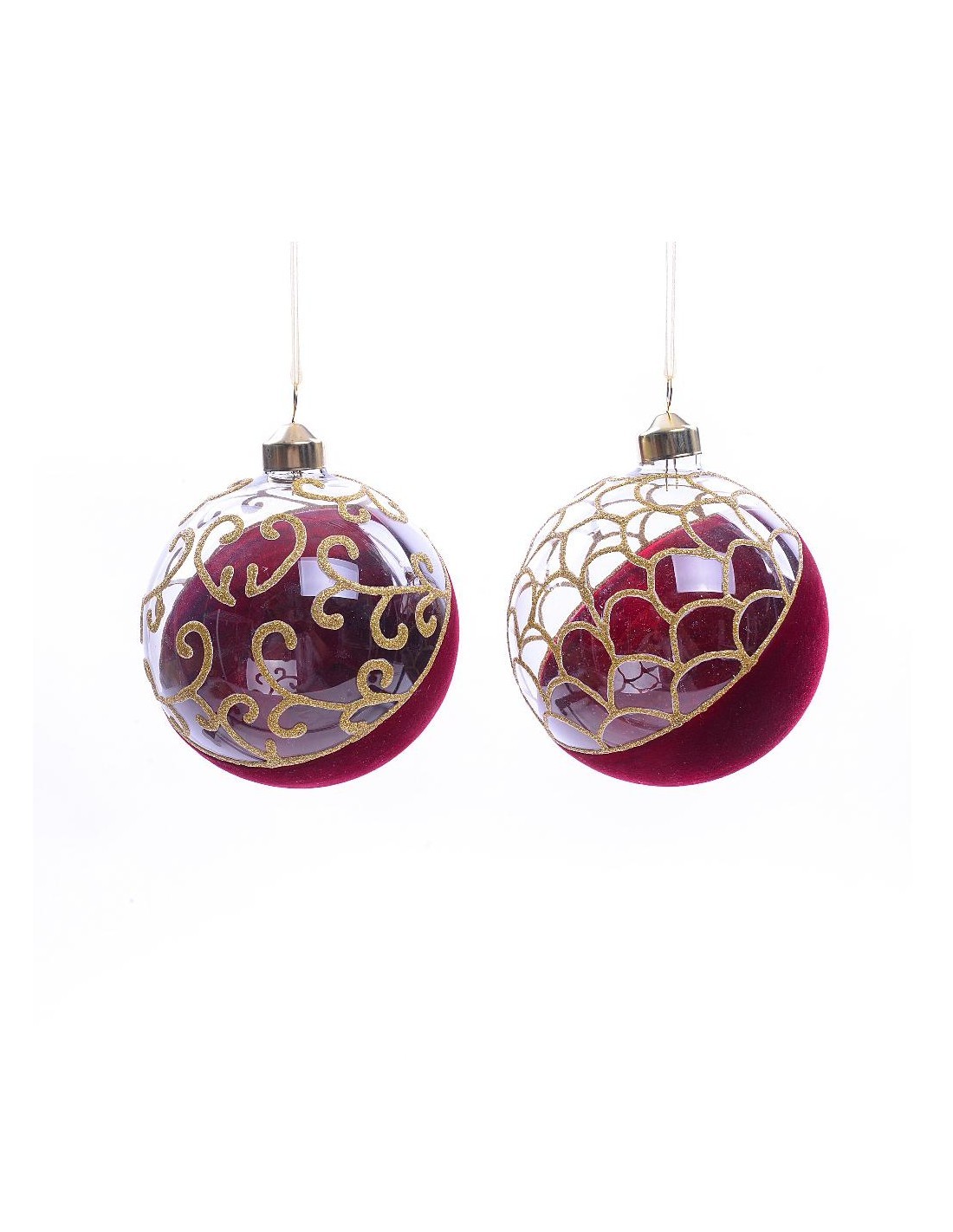 sfera di Natale in vetro 10 cm design assortiti