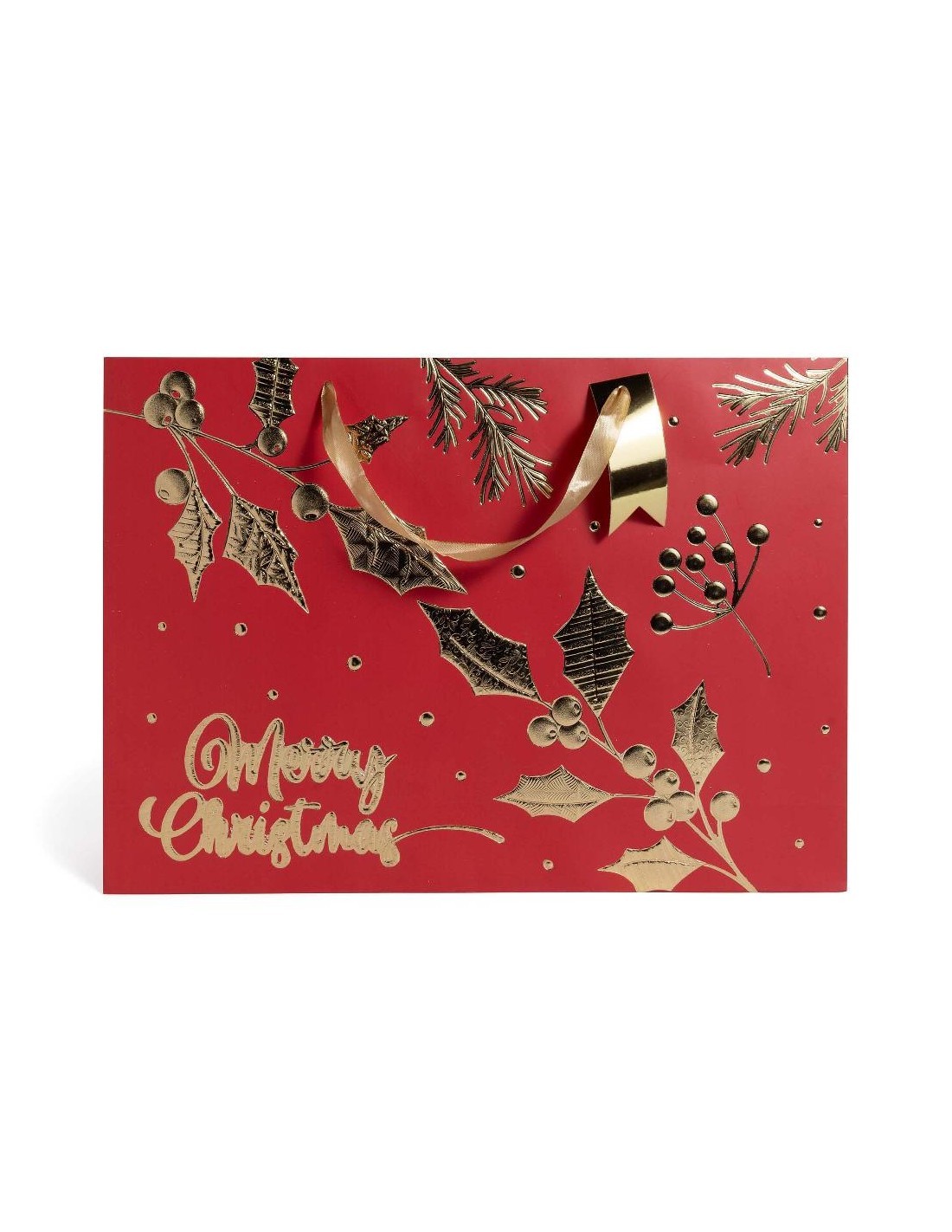 sacchetto laminato rosso/oro 44,5x10,5x32 cm