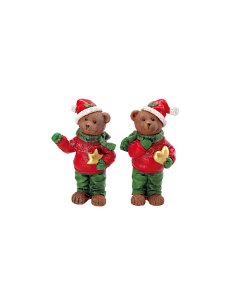 DECORAZIONE ORSO 107153 RESINA ASSORTITO 12X8X21CM