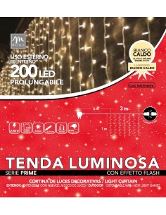 TENDA SUPERFLASH 200 LED BIANCO CALDO DA ESTERNO