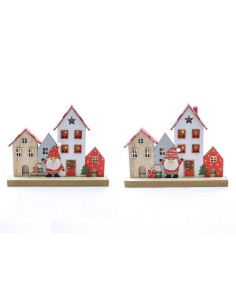 DECORAZIONE IN LEGNO CON LUCI 30X6X24CM ASSORTITO