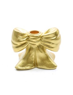 PORTACANDELA FIOCCO ORO 12,5X8X9CM POLIRESINA