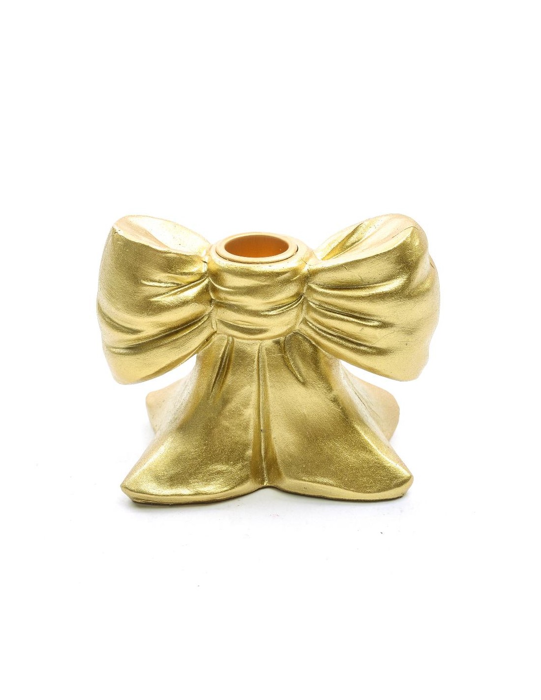 PORTACANDELA FIOCCO ORO 12,5X8X9CM POLIRESINA