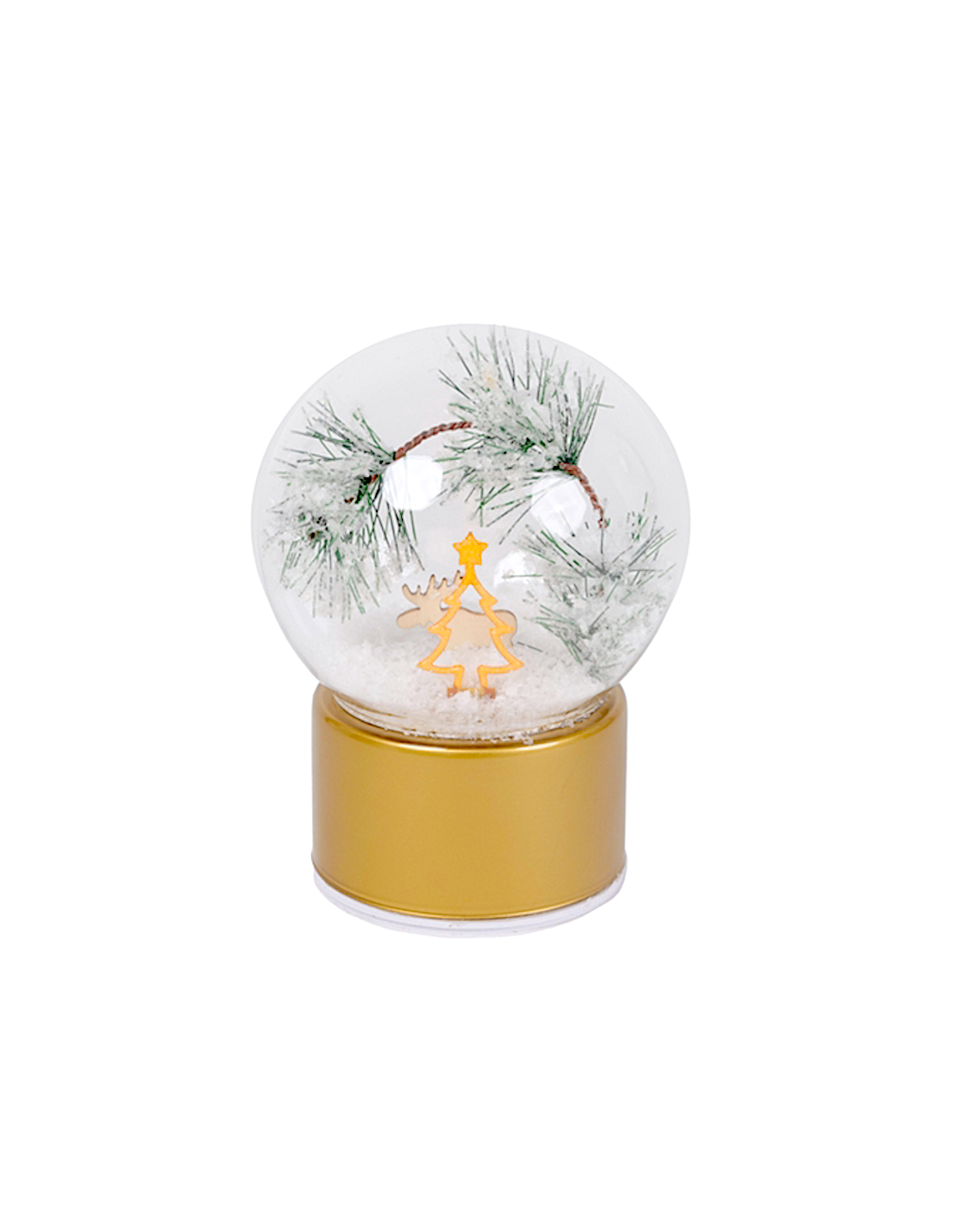 Decorazione palla di neve di Natale 12x15cm in vetro con renna e luce - La magia di Natale a casa tua