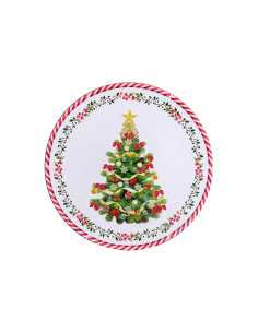 Decorazione piatto di Natale 33cm a forma di albero in PVC - La magia di Natale a casa tua