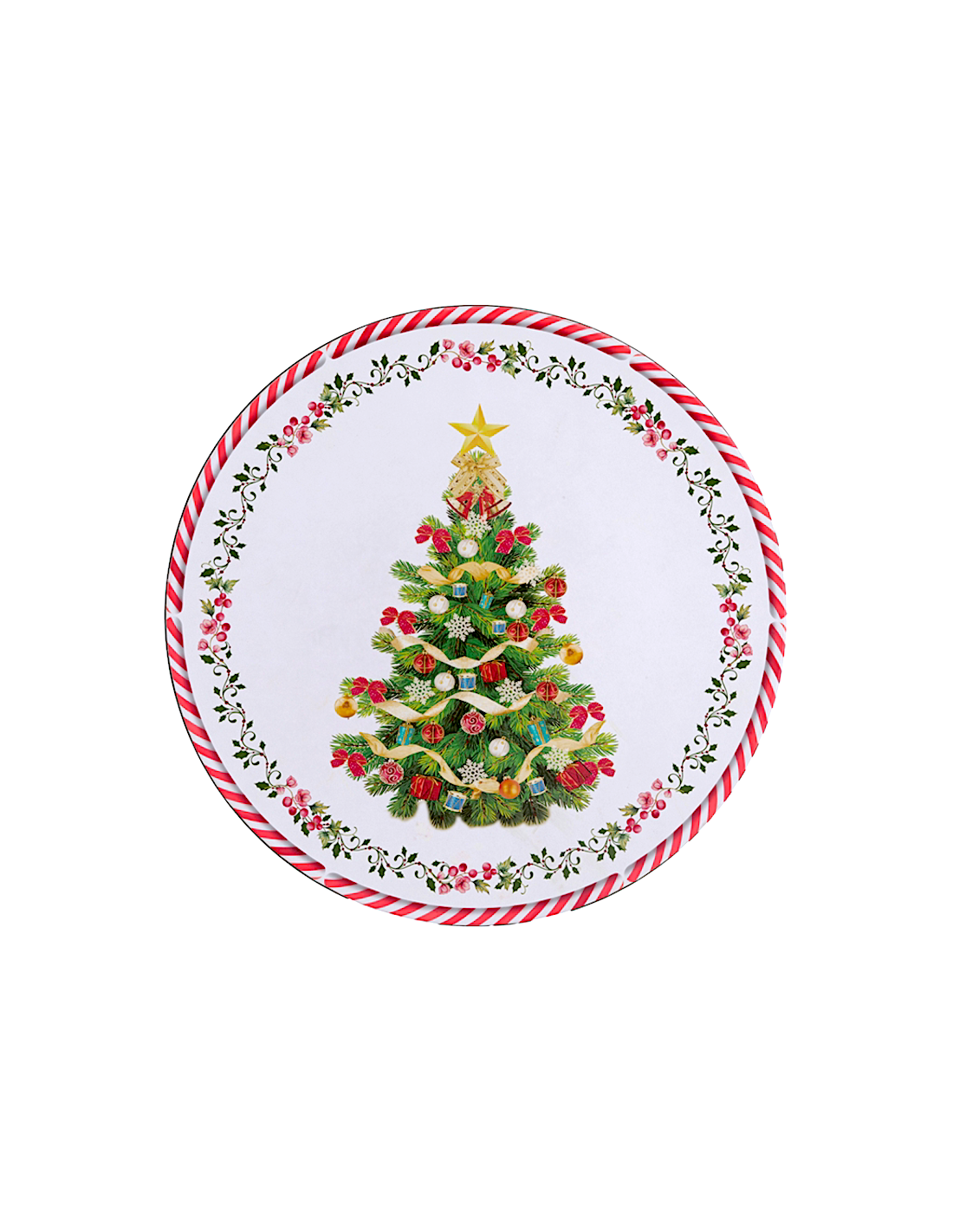 Decorazione piatto di Natale 33cm a forma di albero in PVC - La magia di Natale a casa tua