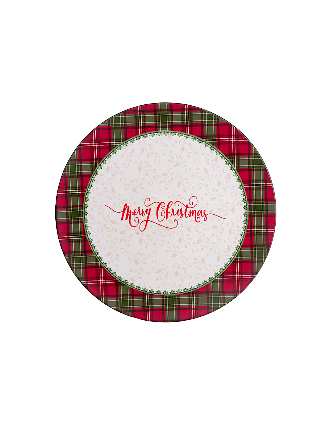 Decorazione piatto di Natale 33cm Merry Christmas in PVC - La magia di Natale a casa tua