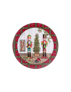 Decorazione piatto di Natale 33cm Schiaccianoci in PVC - La magia di Natale a casa tua