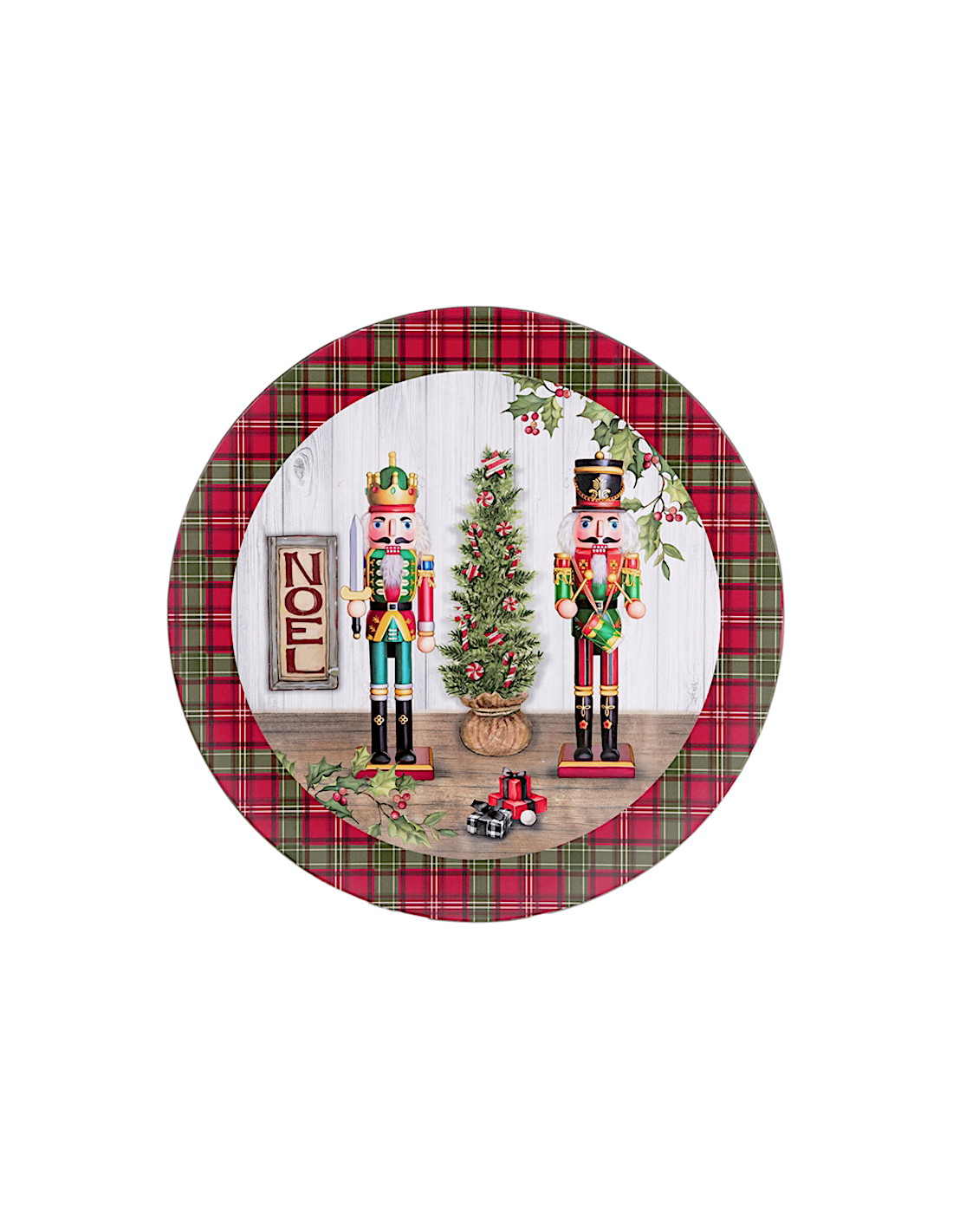 Decorazione piatto di Natale 40cm Schiaccianoci in PVC - La magia di Natale a casa tua