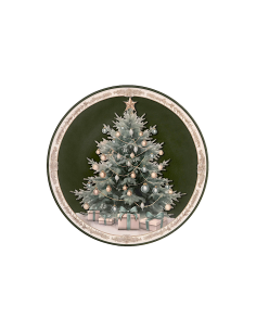 Decorazione piatto di Natale 40cm verde a forma di albero in PVC - La magia di Natale a casa tua