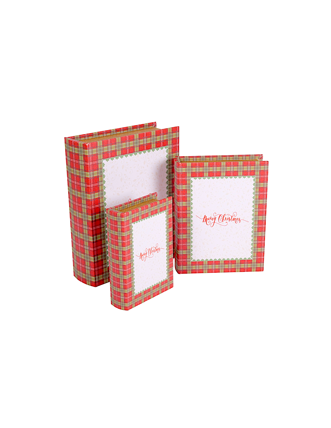 Decorazione scatola libro di Natale 1° misura 13x18cm Merry Christmas in legno - La magia di Natale a casa tua