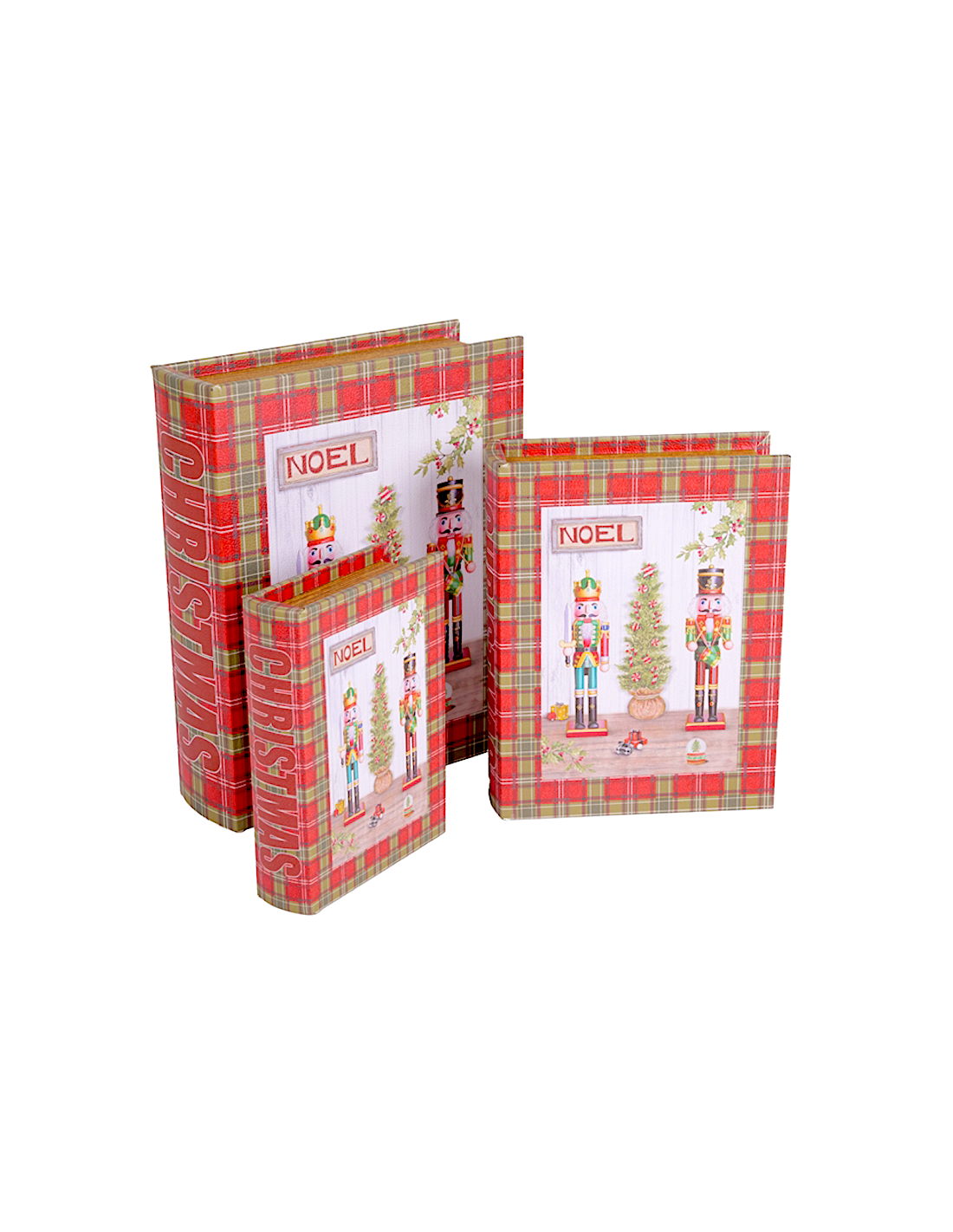 Decorazione scatola libro di Natale 22x27cm Schiaccianoci in legno - La magia di Natale a casa tua