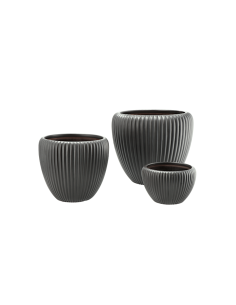 VASO 115968 2 MIS LEYS ANTRACITE 22X20CM CERAMICA