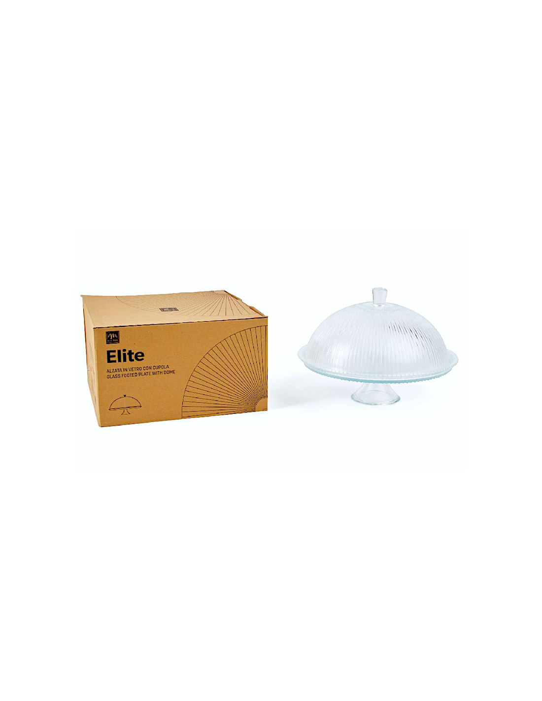 ALZATA 29341 CON CUPOLA 32X23CM VETRO