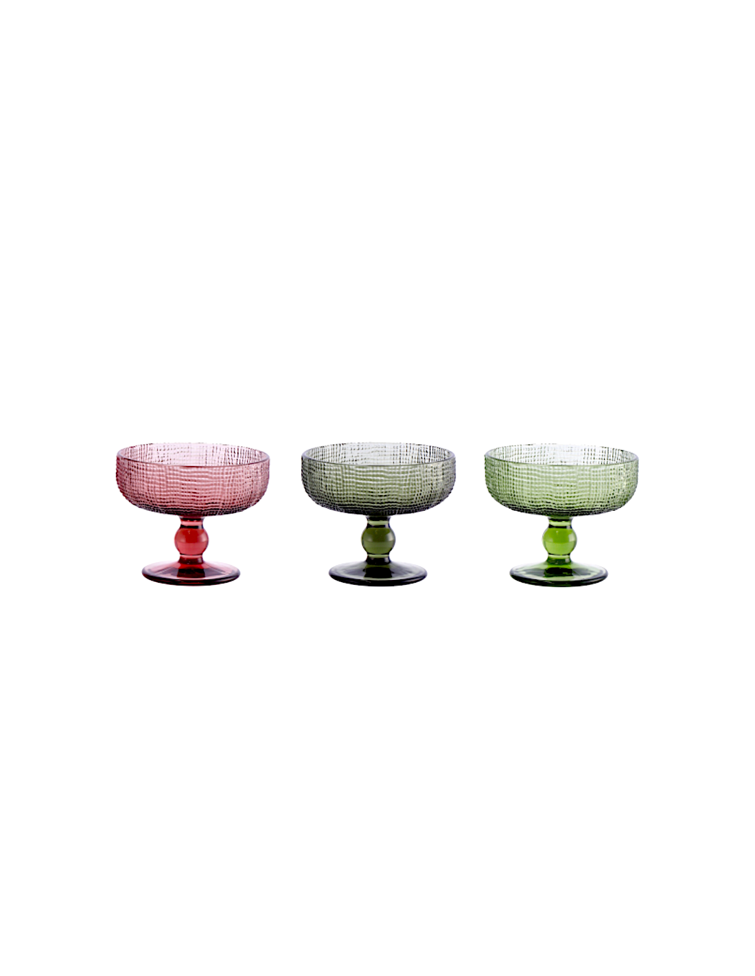 SET 3 COPPE GELATO 117253 VETRO 12X10CM ASSORTITO