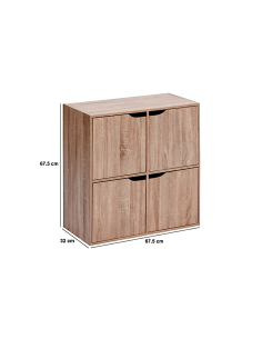 SCAFFALE 193668 MIX'N DOOR 4 SCOPARTI BEIGE 67X32X67CM
