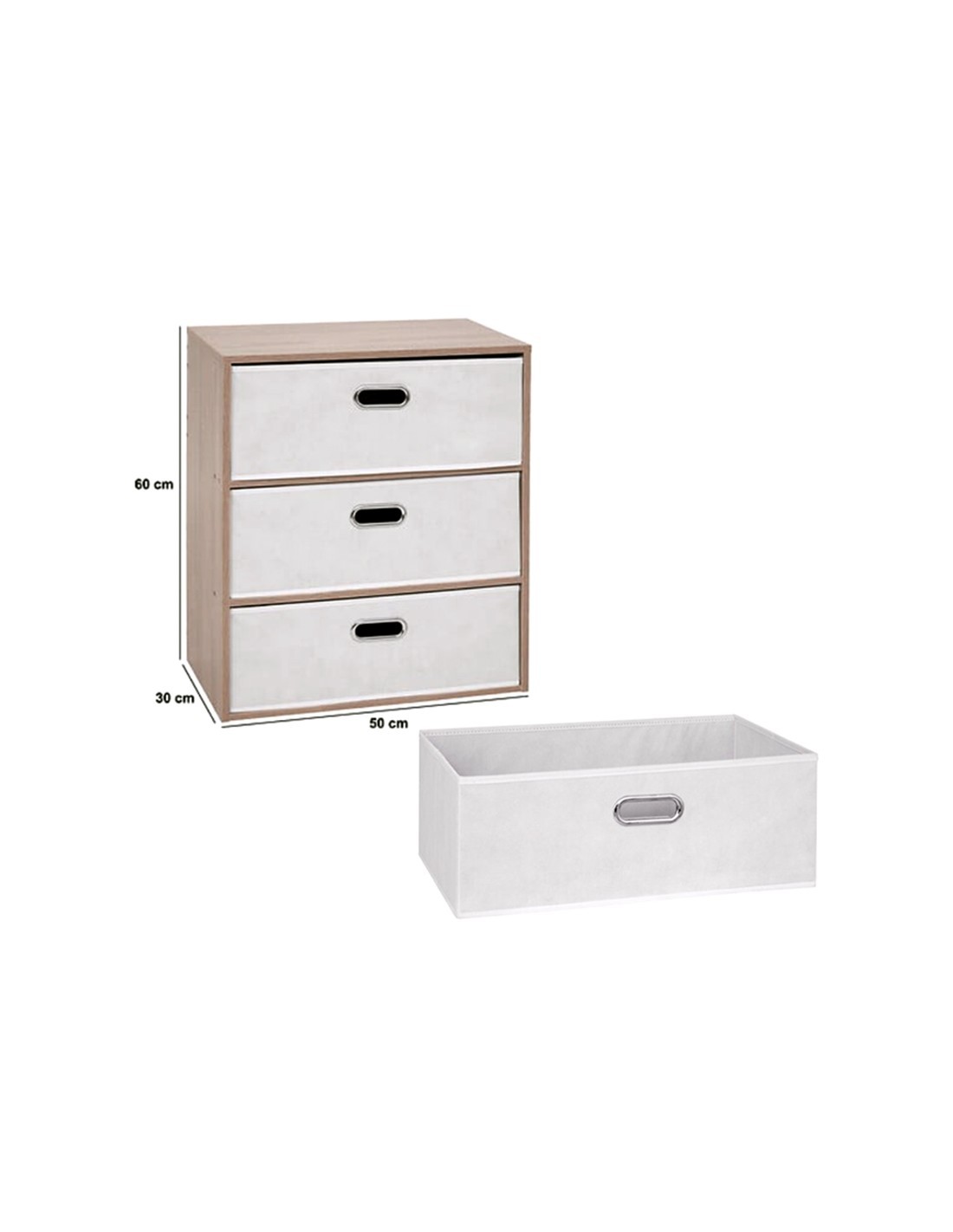 CASSETTIERA 193673 DRESS UP 3 CASSETTI BEIGE 50X30X60CM